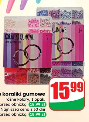 Zestaw koraliki gumowe, różne kolory promocja w Dino