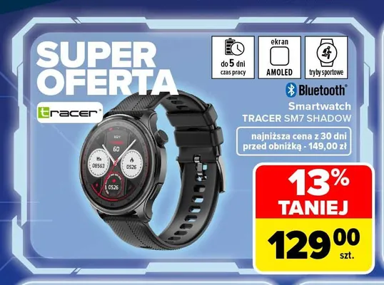 Smartwatch Tracer SM7 Shadow promocja w Carrefour