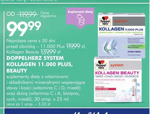 Suplement diety Doppelherz System Kollagen 11,000 Plus promocja w Super-Pharm
