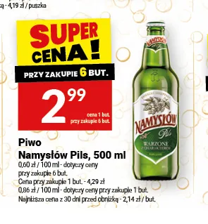 Piwo Namysłów Pils promocja w Twój Market