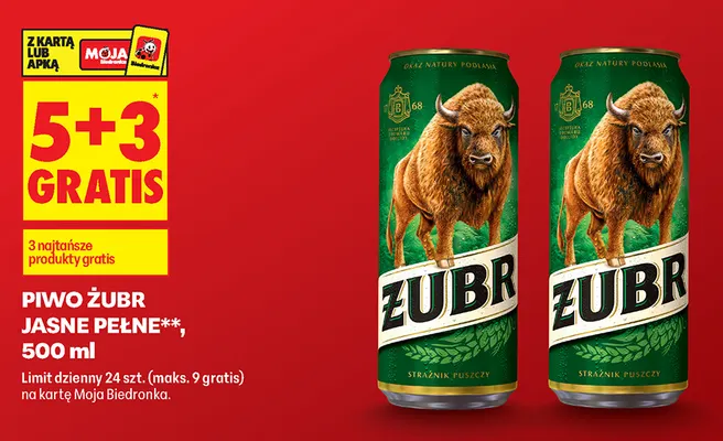 Piwo Żubr promocja w Biedronka
