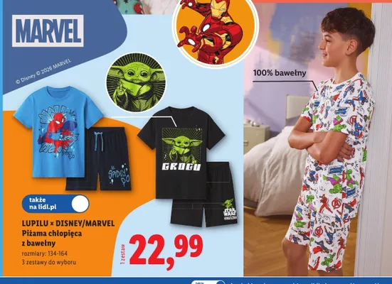 Piżama chłopięca Lupilu Marvel Avengers promocja w Lidl