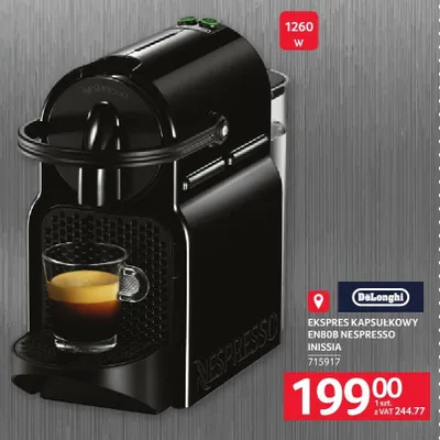 Ekspres kapsułkowy EN80B Nespresso Inissia 715917 promocja w Selgros