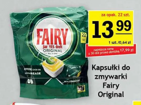 Kapsułki do zmywarki Fairy Original promocja w Gram Market