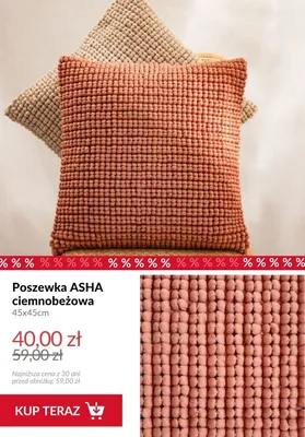 Poszewka ASHA ciemnobeżowa 45x45 cm promocja w Homla