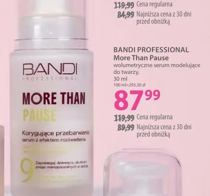 Wolumetryczne serum modelujące do twarzy Bandi Professional More Than Pause promocja w Hebe