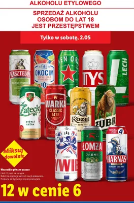 Piwo 12 w cenie 6 promocja w Lidl