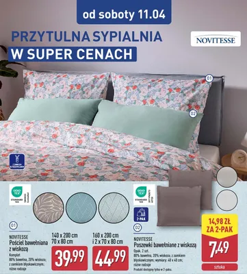 Poszewki bawełniane z wiskozą promocja w Aldi
