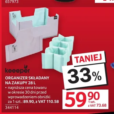 Organizer składany na zakupy 28 l keeeper promocja w Selgros