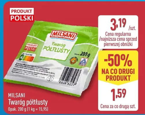 Twaróg półtłusty promocja w Aldi