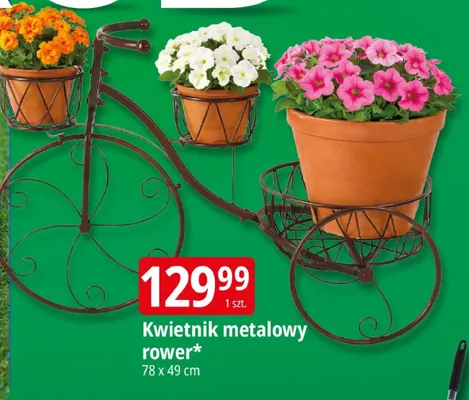 Kwietnik metalowy rower promocja w Leclerc