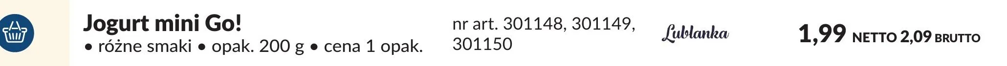 Jogurt mini Go! różne smaki promocja w Makro