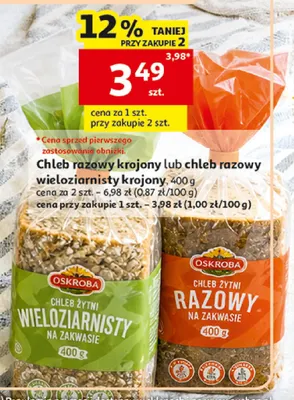 Chleb razowy krojony Oskroba promocja w Auchan