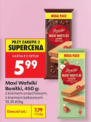 Wafelki maxi z kremem kakaowym promocja w Biedronka
