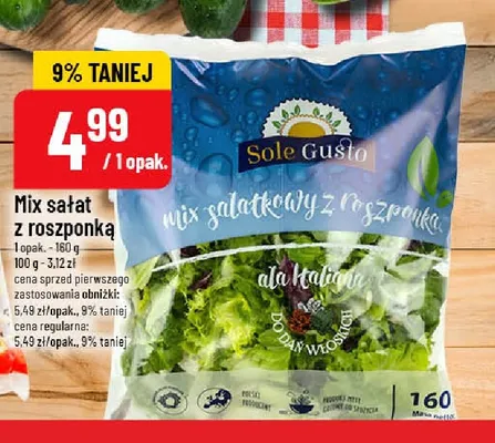 Mix sałat z roszponką Sole Gusto promocja w POLOmarket