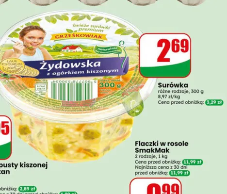 Surówka Grześkowiak żydowska z ogórkiem kiszonym promocja w Dino
