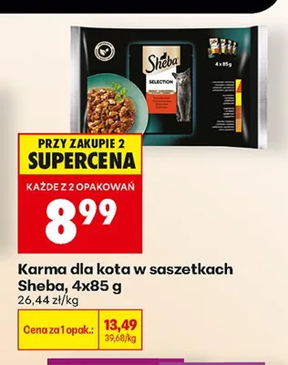 Karma dla kota w saszetkach Sheba 4-pak 85 g promocja w Biedronka