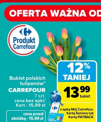 Bukiet polskich tulipanów Carrefour promocja w Carrefour Market