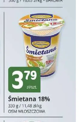 Śmietana 18% OSM Włoszczowa promocja w Marketvita