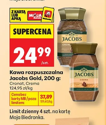 Kawa rozpuszczalna Jacobs Gold promocja w Biedronka