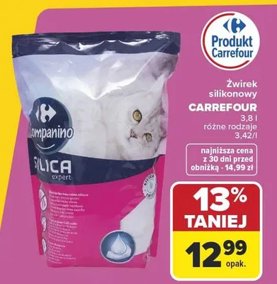 Żwirek silikonowy Carrefour Companimo Silica Expert promocja w Carrefour Market
