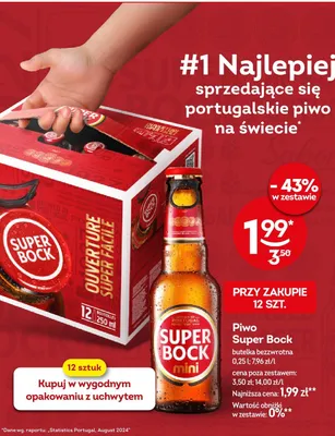 Piwo Super Bock mini butelka bezzwrotna promocja w Żabka