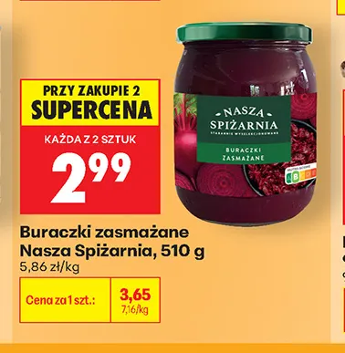 Buraczki zasmażane Nasza Spiżarnia promocja w Biedronka