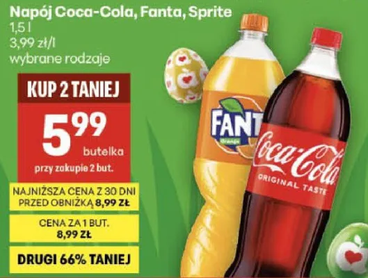 Napój Coca-Cola, Fanta, Sprite 1.5l wybrane rodzaje promocja w Delikatesy Centrum