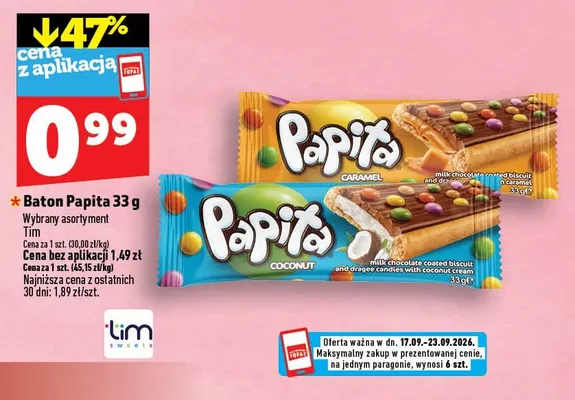 Baton Papita Coconut promocja w TOPAZ