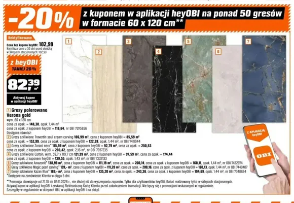 Gres szkliwiony Amazonit promocja w OBI