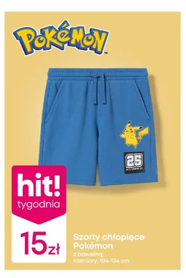 Szorty chłopięce Pokémon promocja w Pepco