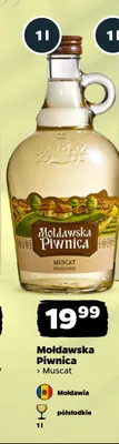 Wino białe półsłodkie Mołdawska Piwnica Muscat promocja w Netto