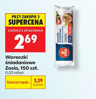 Woreczki śniadaniowe Zosia promocja w Biedronka