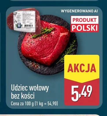 Udziec wołowy bez kości promocja w Aldi