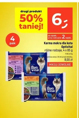 Karma mokra dla kota Optivital z indykiem 4-pak promocja w Dealz
