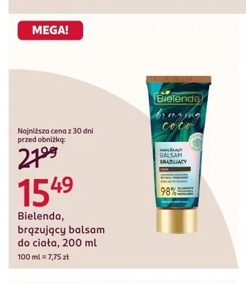 Balsam do ciała brązujący Bielenda Bronzing Coco promocja w Rossmann