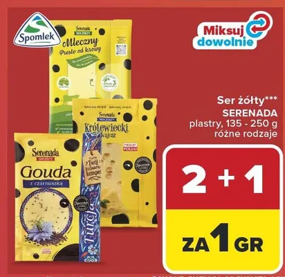 Ser żółty w plastrach Serenada promocja w Carrefour