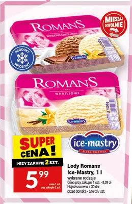 Lody Romans Ice-Mastry promocja w Twój Market