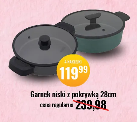 Garnek niski z pokrywką 28 cm HomeDelux promocja w Gram Market
