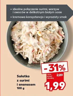Sałatka z surimi i ananasem promocja w Kaufland