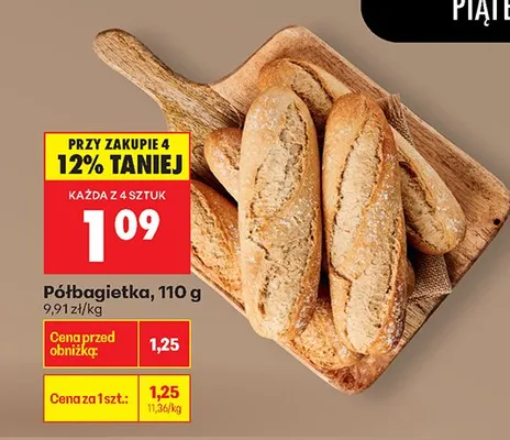 Półbagietka, 110 g promocja w Biedronka