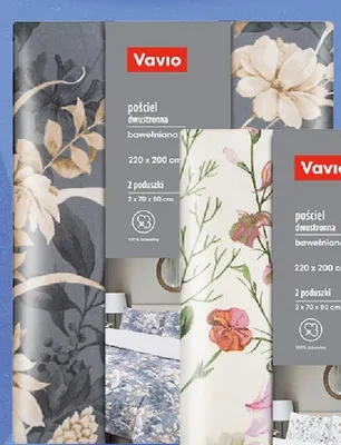 Pościel dwustronna bawełniana Vavio 220x200cm 2 poduszki 70x80cm promocja w POLOmarket
