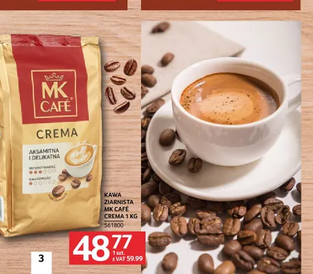 Kawa ziarnista MK Café Crema promocja w Selgros