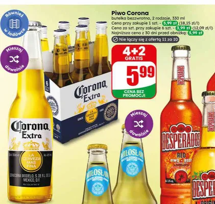 Piwo Desperados Red butelka bezzwrotna promocja w Dino