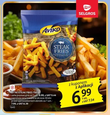 Frytki Steak Fries Aviko promocja w Selgros