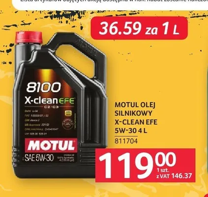Olej silnikowy Motul X-clean EFE 5W-30 promocja w Selgros
