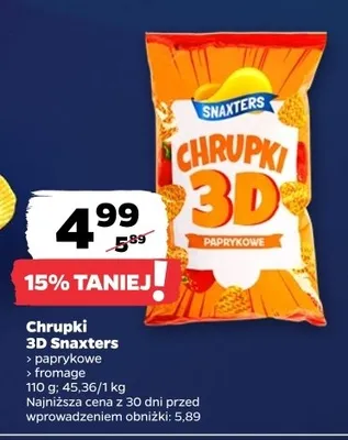 Chrupki 3D fromage Snaxters promocja w Netto