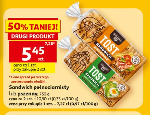 Chleb tostowy Sandwich pszenny Dan Cake promocja w Auchan