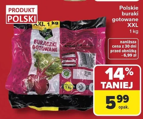 Polskie buraki gotowane XXL promocja w Carrefour