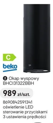 Okap wyspowy BEKO BHCI31322BBH promocja w Castorama